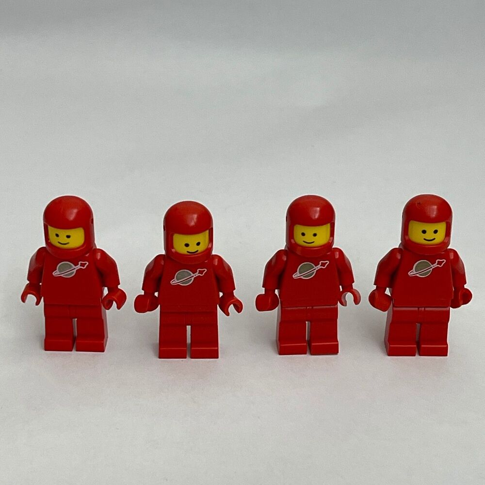 Vintage Lego Red‎ Minifigs Figures Replacement Parts Pieces Lot of 4